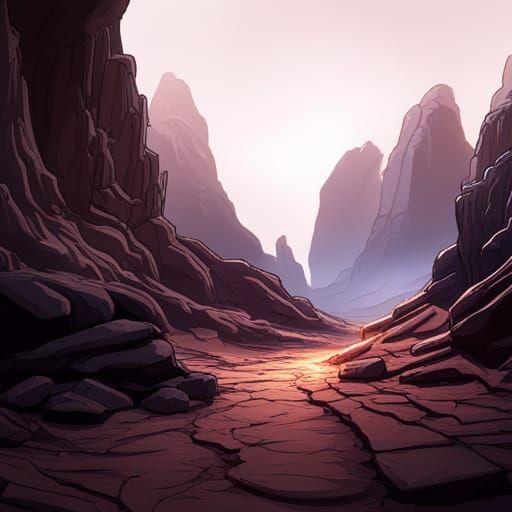 Desert Cave Prayer in Dark Fantasy Style