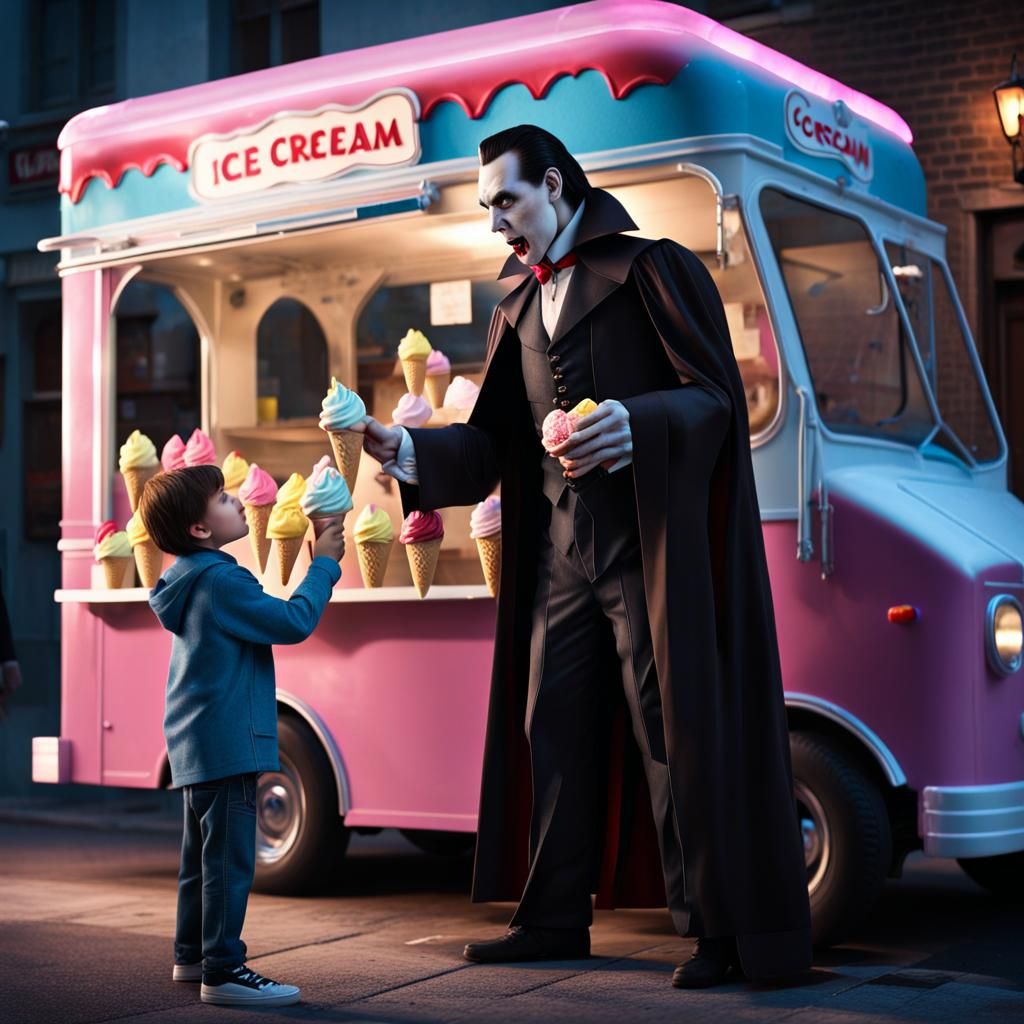 Dracula's Sweet Gig: Selling Ice Cream