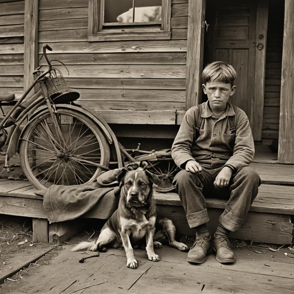 Dust Bowl Boy and Dog: A Portrait of Despair