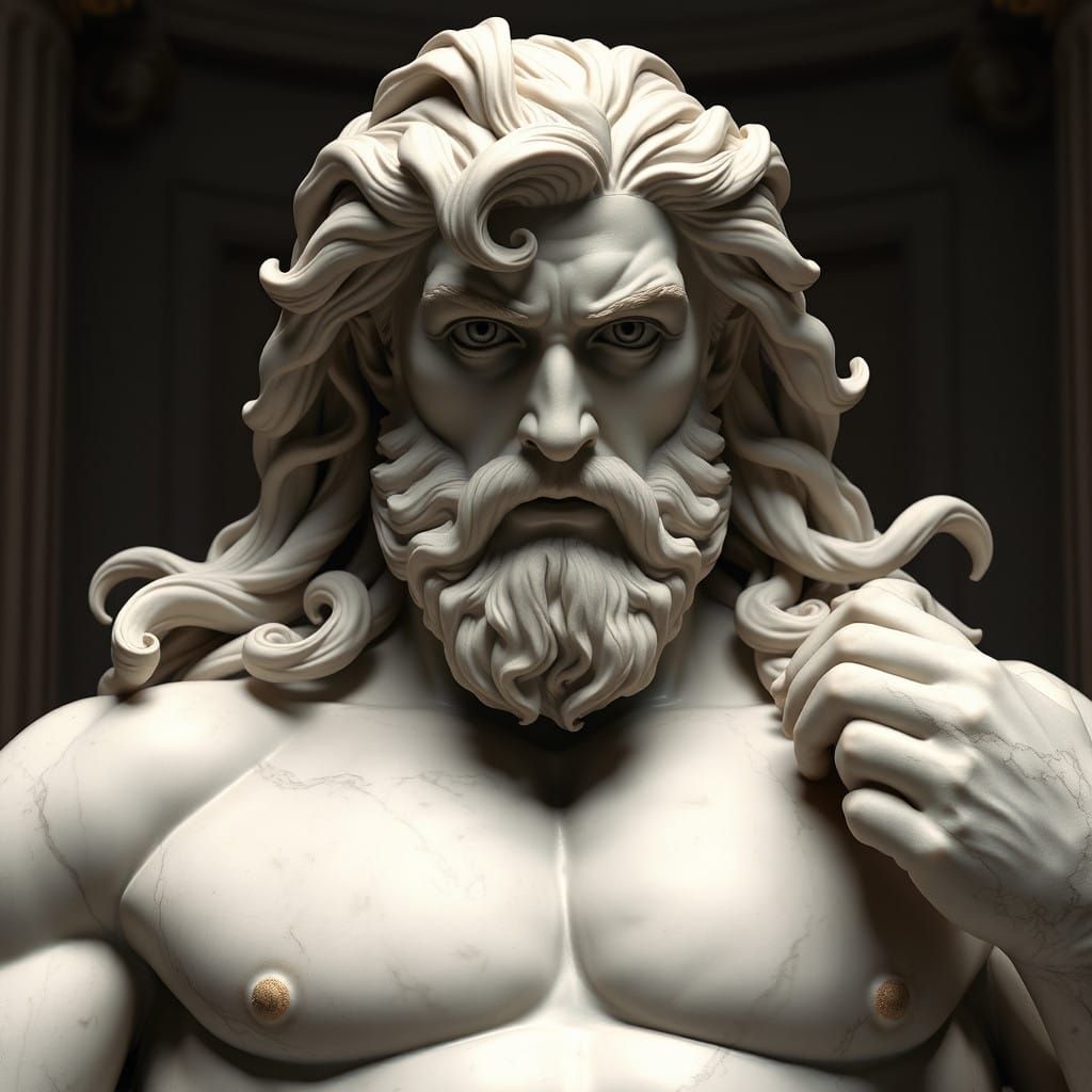 Chiseled Hellenistic Figure of Strength and Grandeur