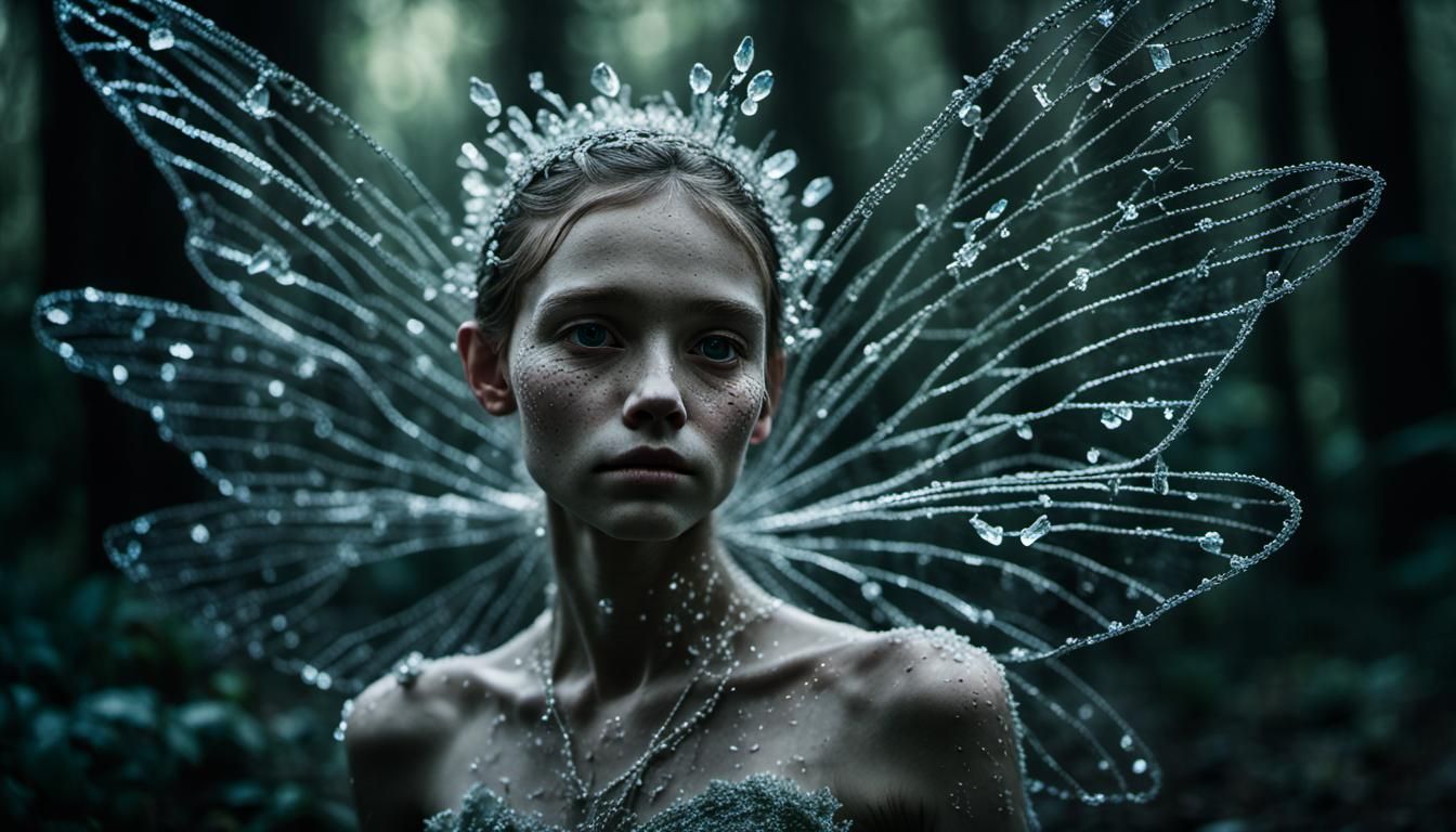 Crystal Fairy Portrait in Enchanted Forest