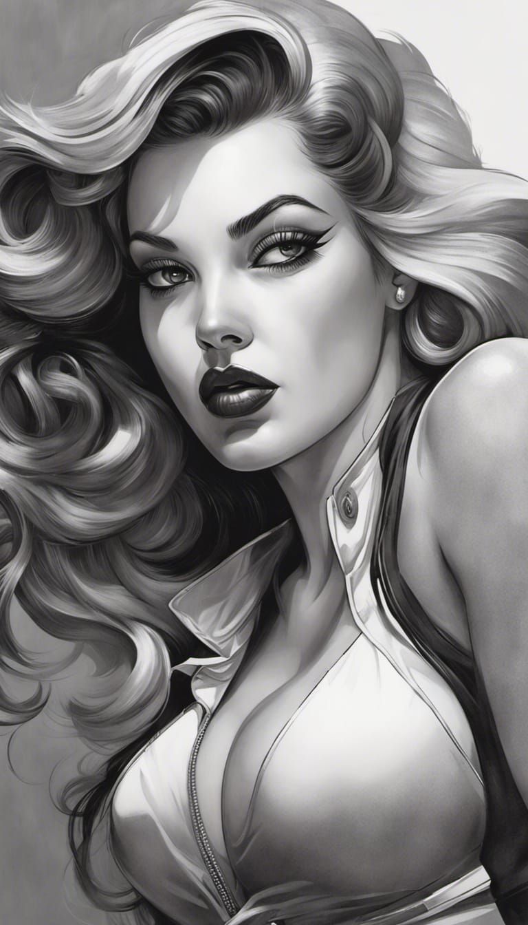 Pin-Up Girl Hips Artgerm and Mcbess Style