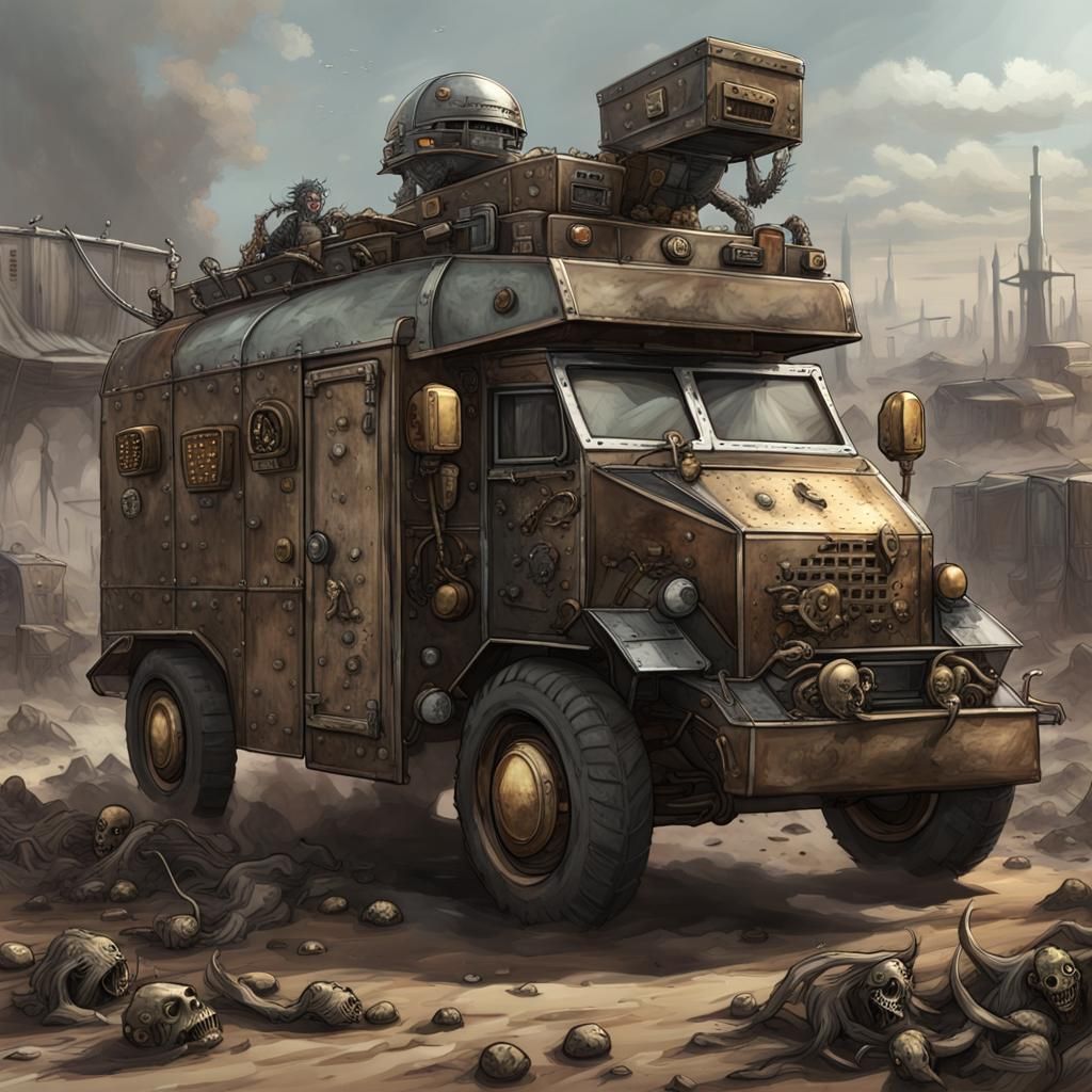 Diesel-Punk Armored Truck Escapes Zombie Horde