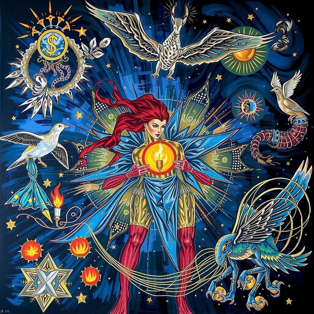 Expressive Sculpture of Glory in Painterly Style