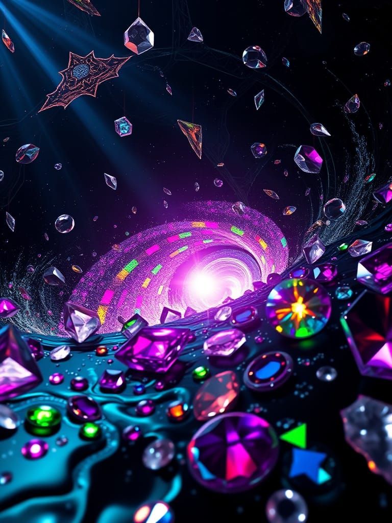 Cosmic Gemstone Vortex with Rainbow Light