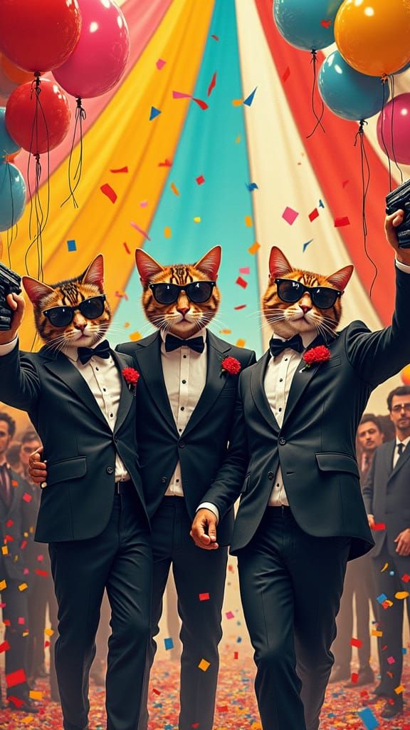 Cats Crash Wedding: A Basquiat-Inspired Celebration