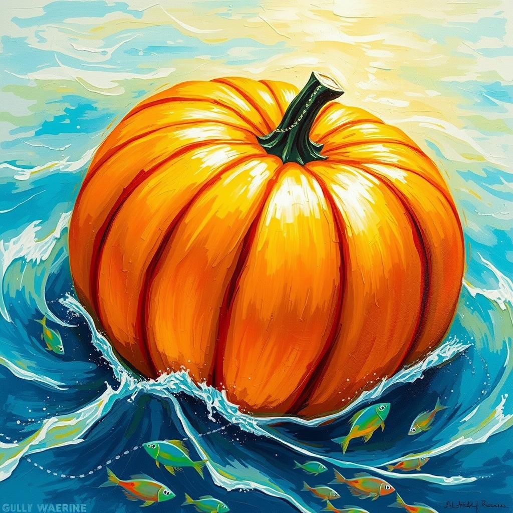 Giant Pumpkin in Ocean, Jil's Emotive Style