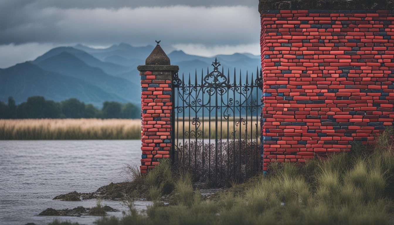 Bleak Tower Amidst Flooded Landscape