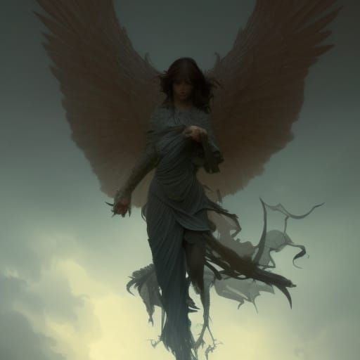 Winged Beast in Dark Fantasy Style