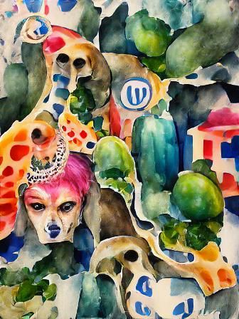 Colorful Maximalist Watercolor Painting