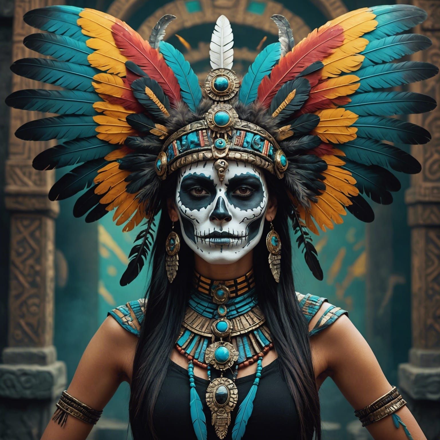 Obsidian Butterfly in regalia and face paint