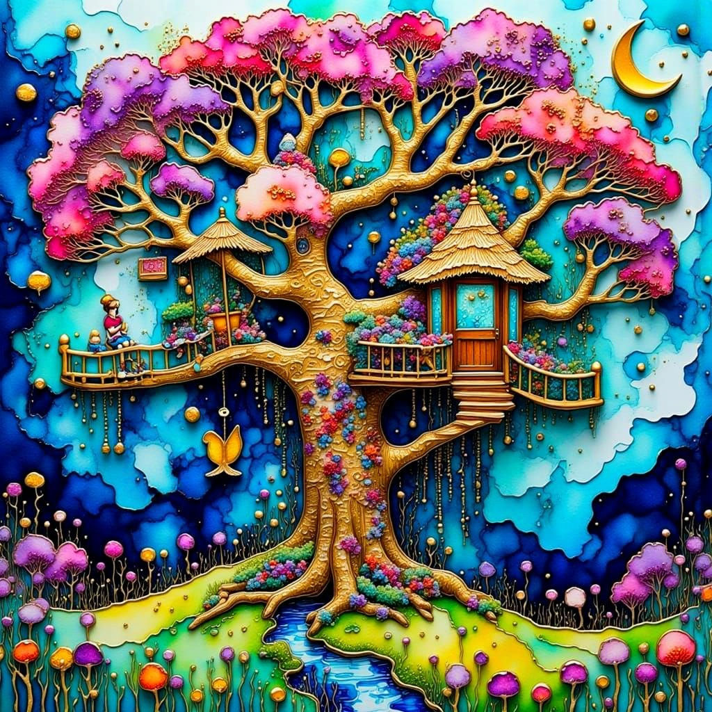 Enchanted Whimsical Treehouse Sanctuary