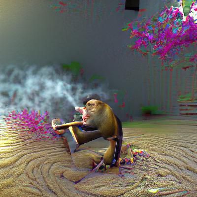Monkey Smoking Cigar in 8K 3D Render