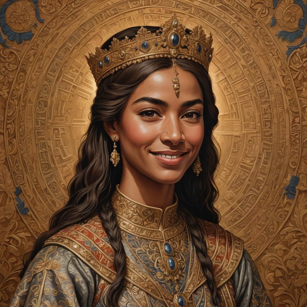 Queen Cynewise of Mercia: Historical Portrait Art