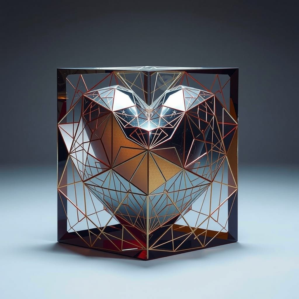 Escher-Inspired Box Heart on a Mobius Strip