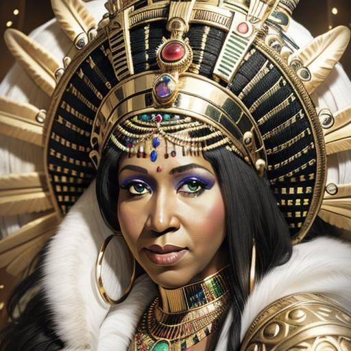 Aretha Franklin as Tutankhamun in Tarot Style