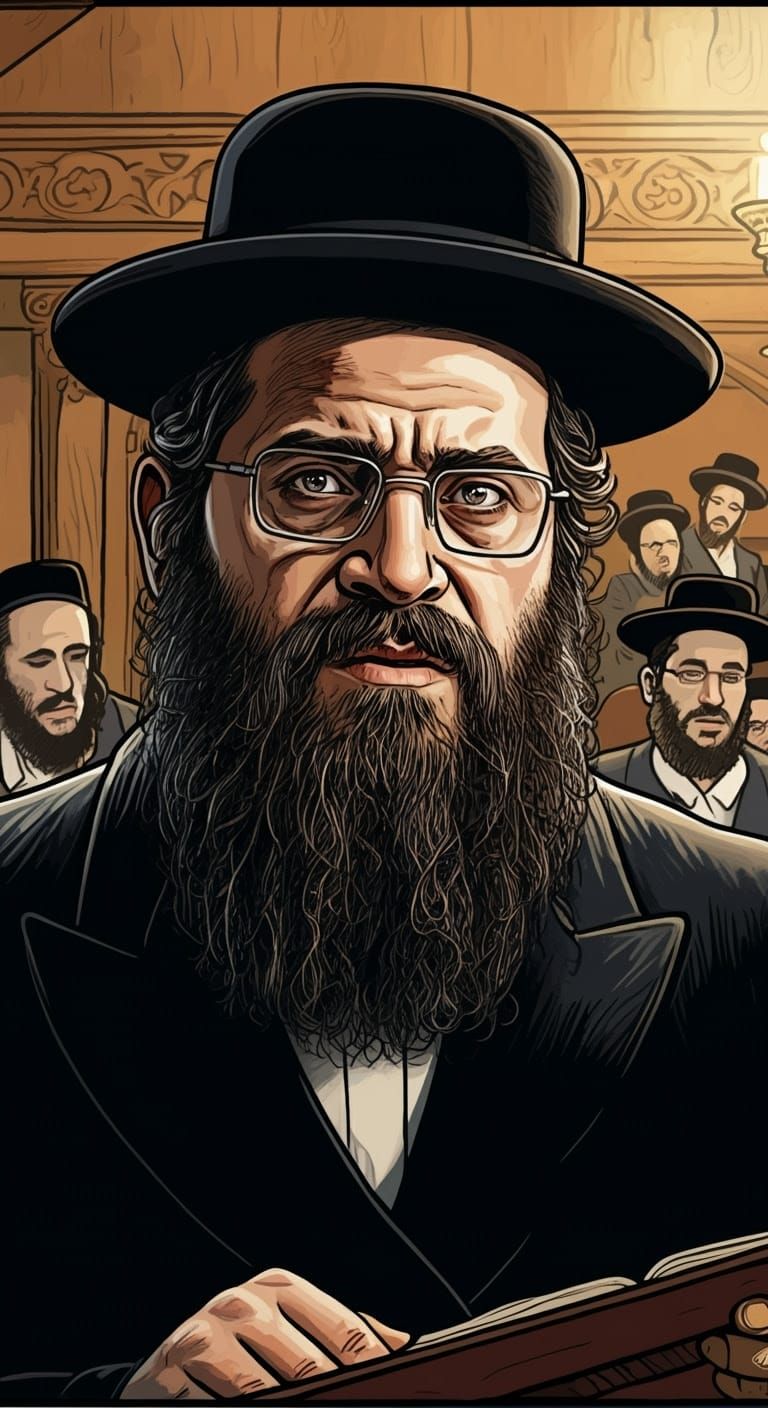 Assertive Cantor Leading Prayers in Hasidic Shtiebel