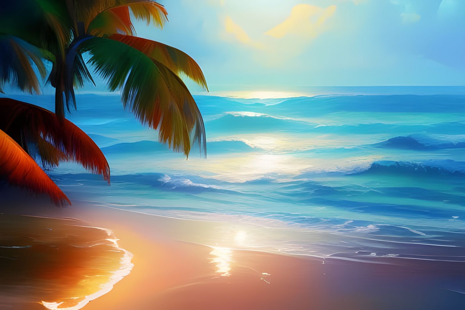 Hyperdetailed Tropical Island in Expressionist Style