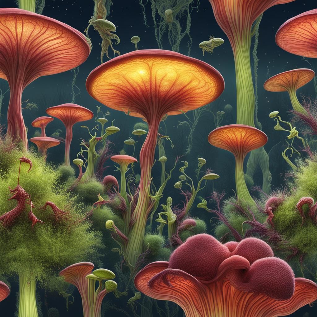 Exotic Carnivorous Flora on Alien Planet