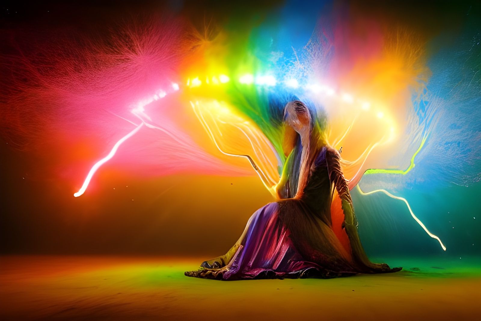 Rainbow Electrical Discharge as Digital Illustration