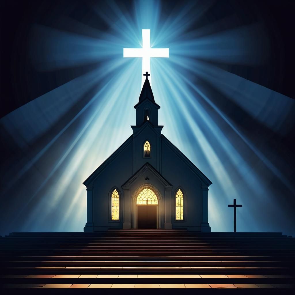 Church with Cross and Divine Light