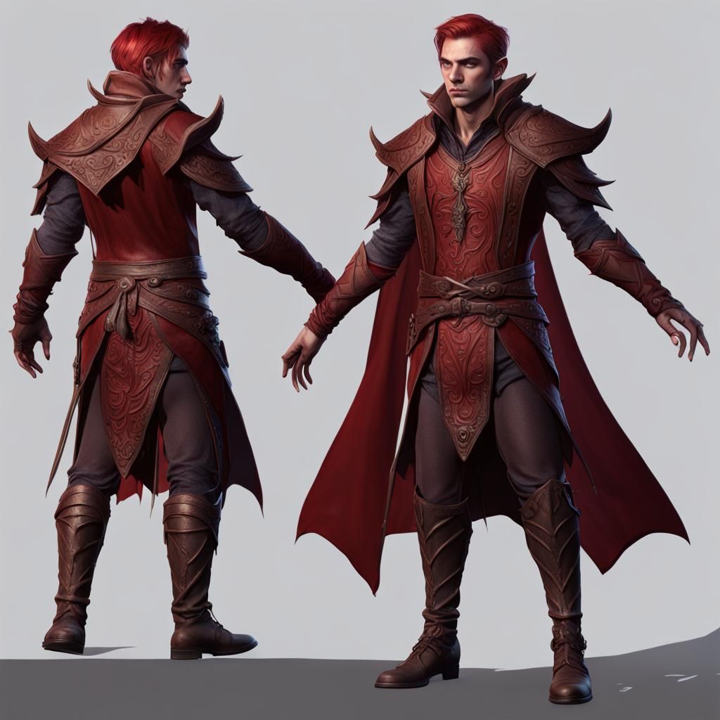 Detailed Half-Elf Rogue Fantasy Concept Art