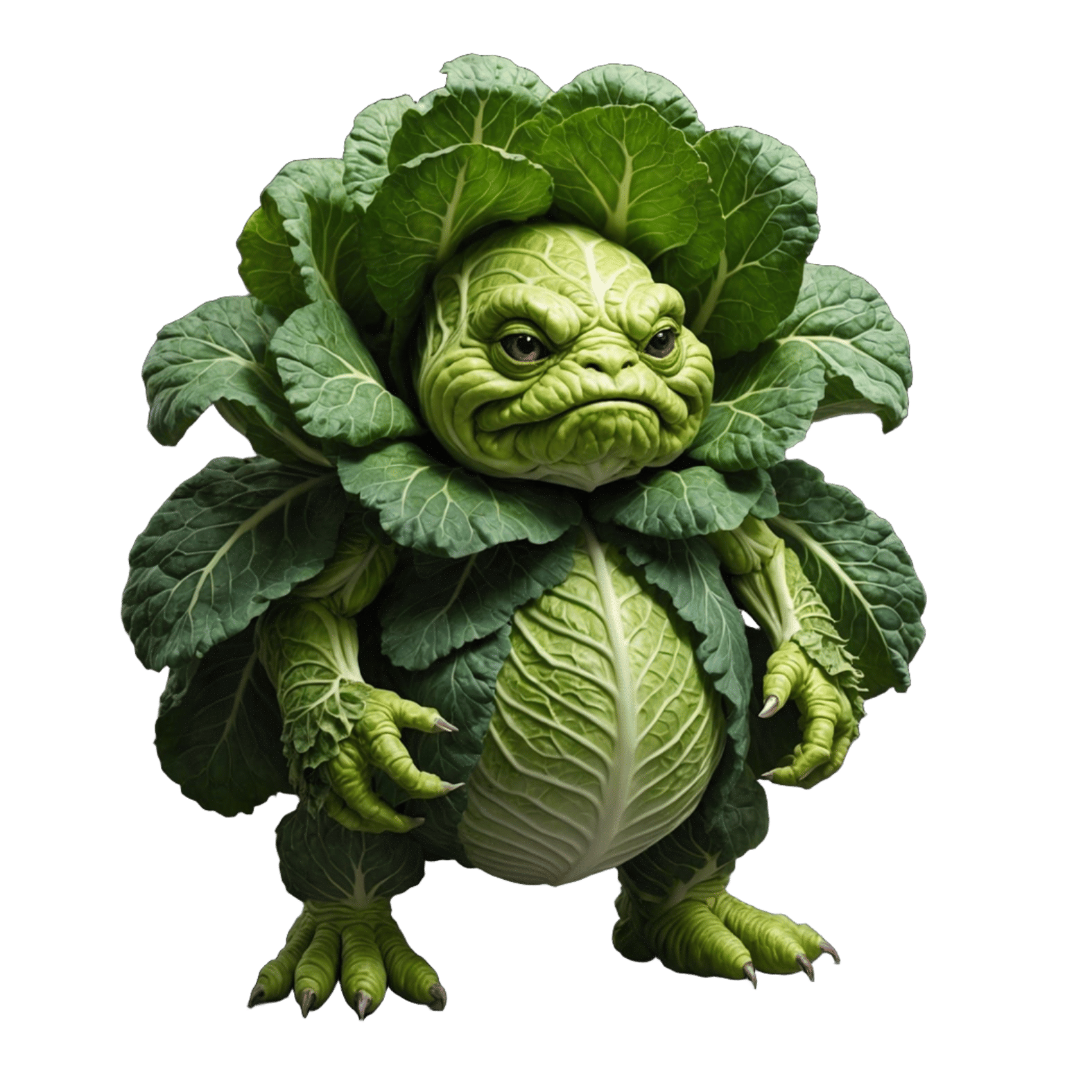 Whimsical Cabbage Creature Generated by AI