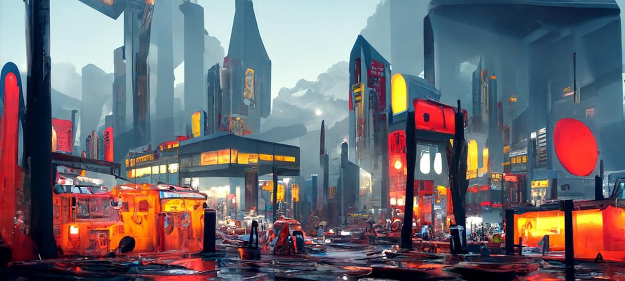 Anthropomorphic Robot Animal City in Hyperrealistic Style