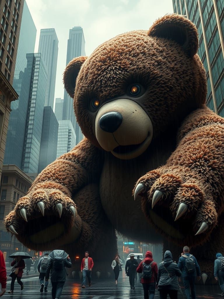 Giant Teddy Bear Rampages Through Metropolis