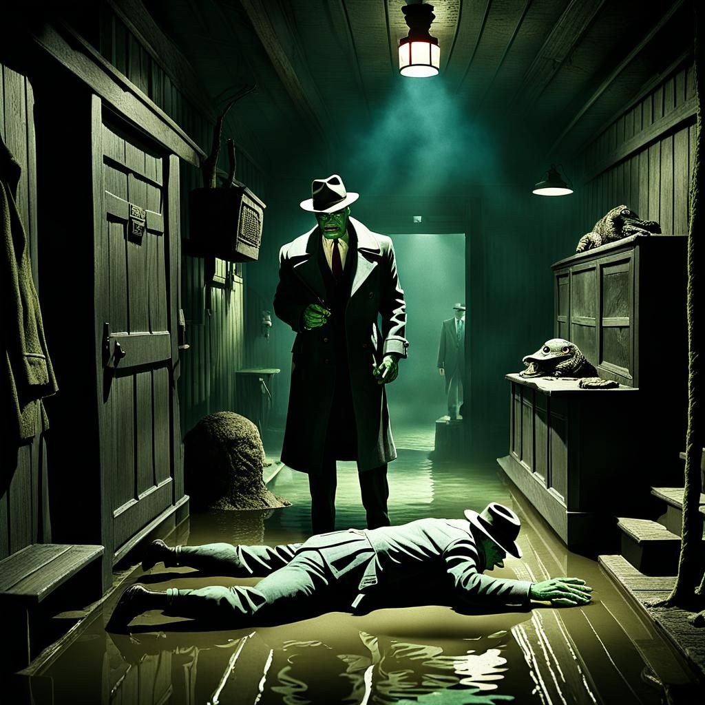 Monster Detective Investigates Murder in Film Noir Style