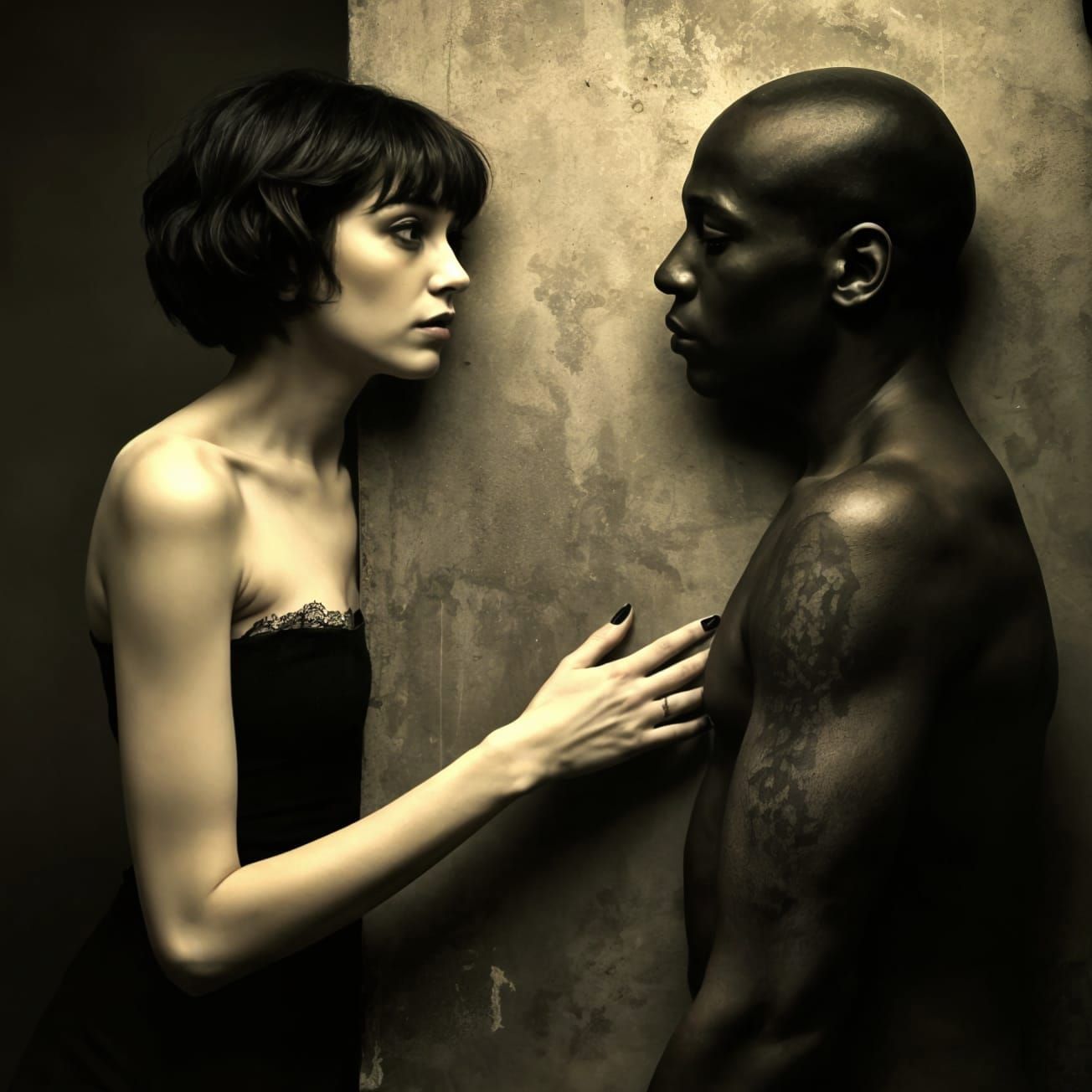 Couple Embracing in Quiet Intimacy