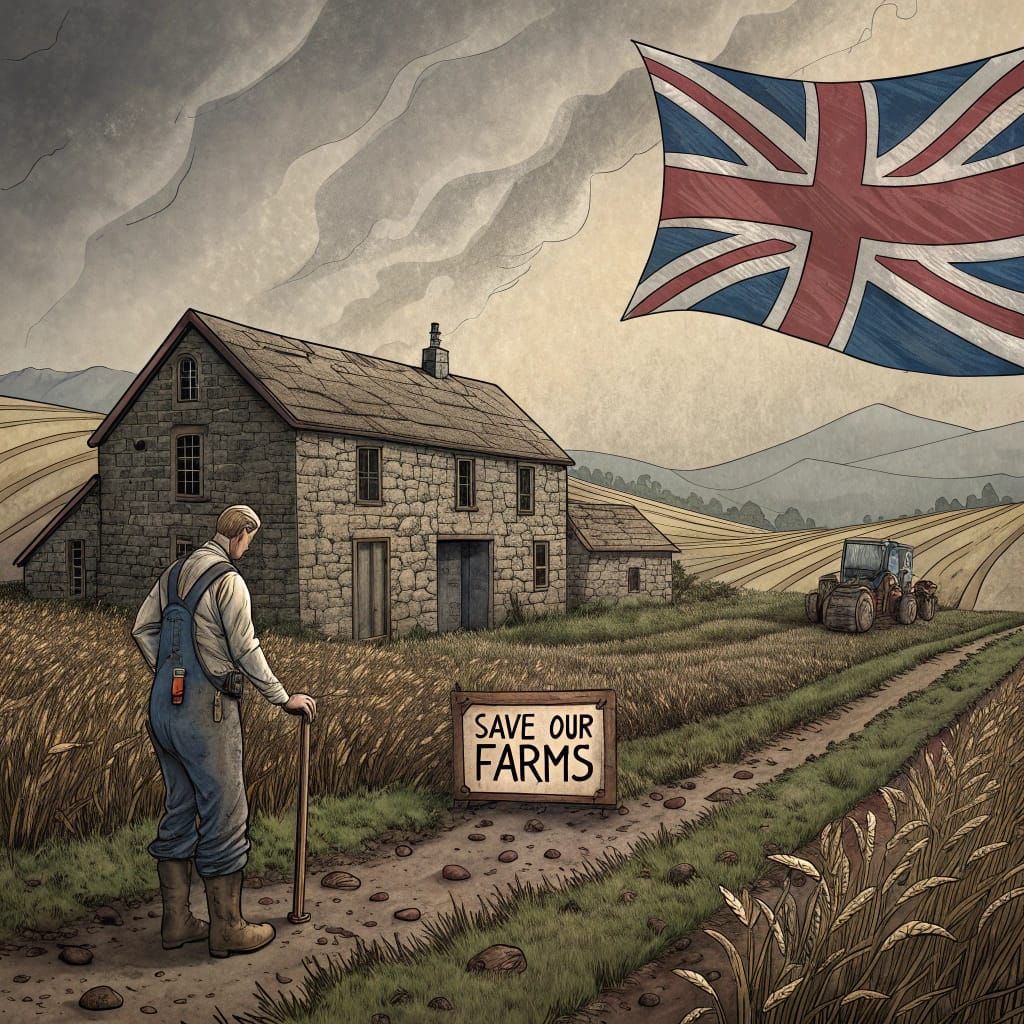 Desolate British Farm: A Gritty Realism Scene