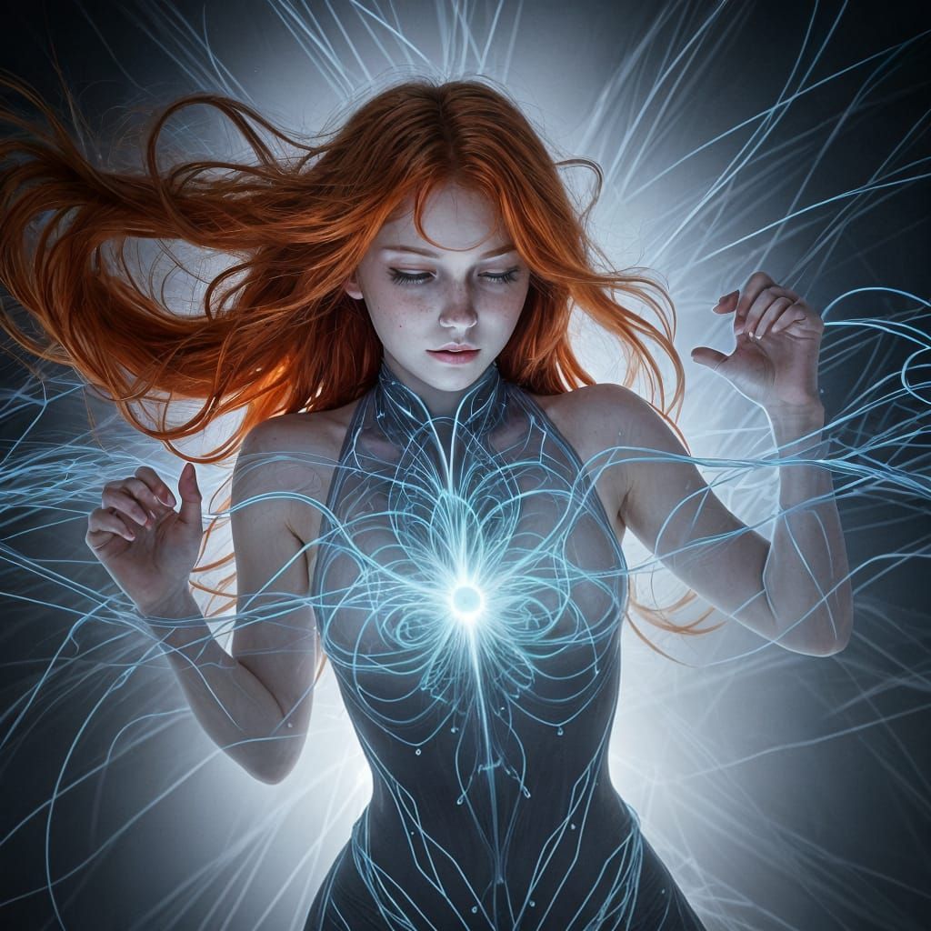 Ethereal Entity Harvests Energy from Sleeping Redhead