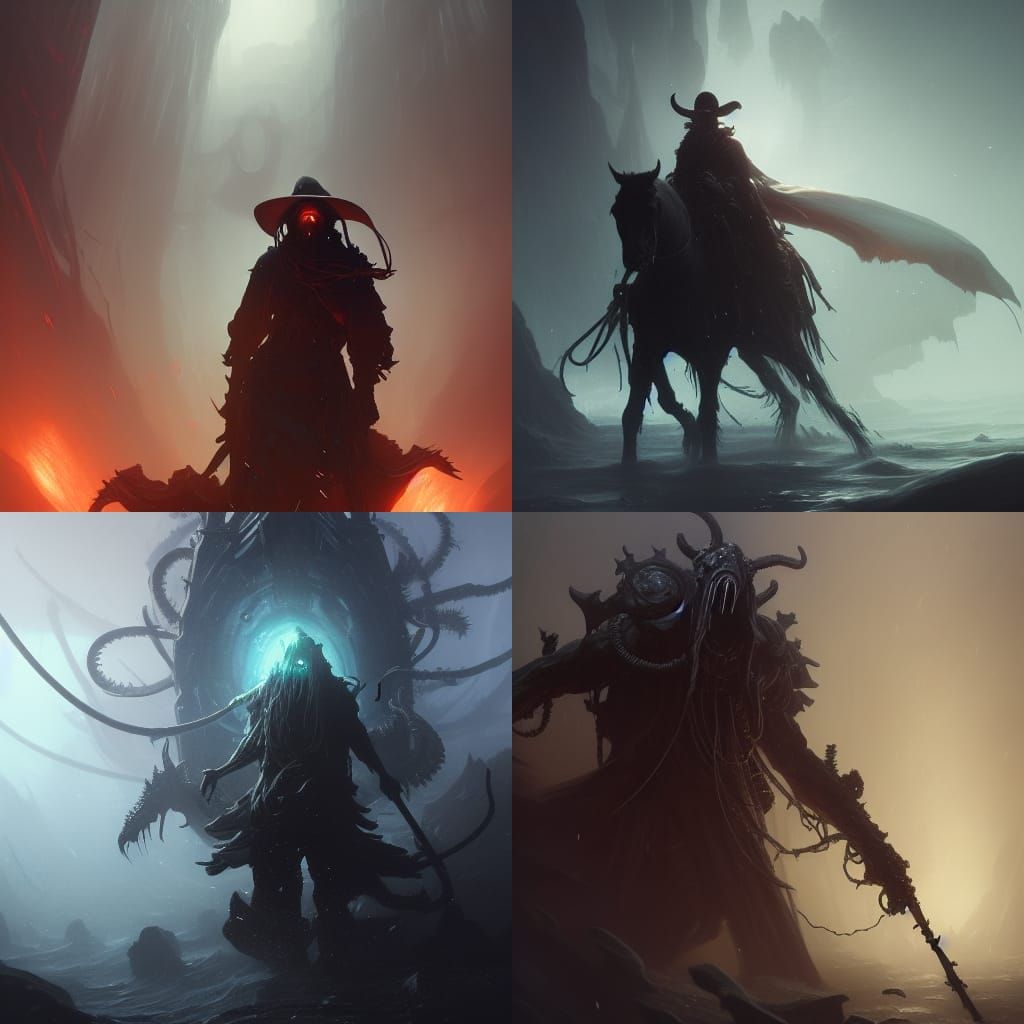 Eldritch Cowboy: Abyssal Saint in Dark Fantasy Style