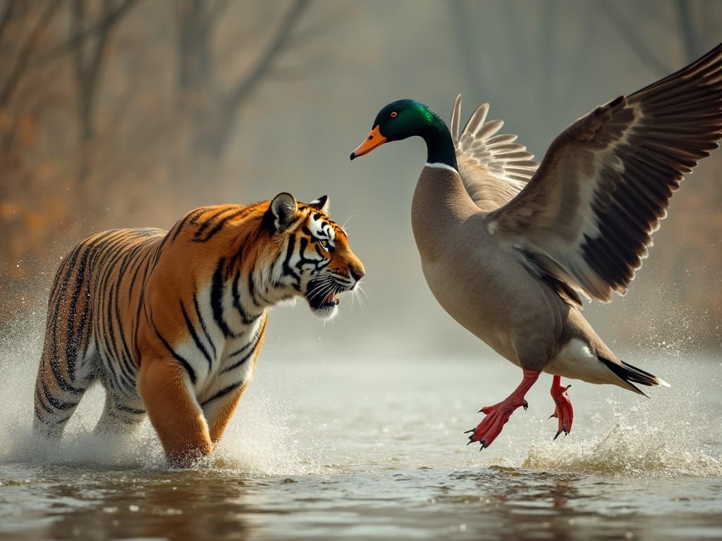 Fierce Fowl Triumphs Over Feline Foe in Dramatic Encounter