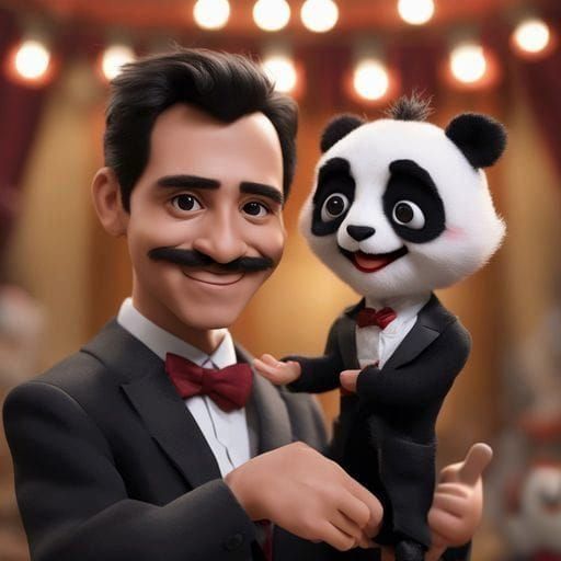 Adorable Panda Puppet Show in Muppet Style