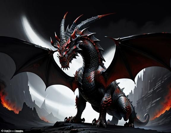 Majestic Dragon in Dynamic Fantasy Art Style
