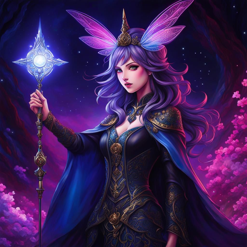 Black Light Fairy in Anime Key Visual Style