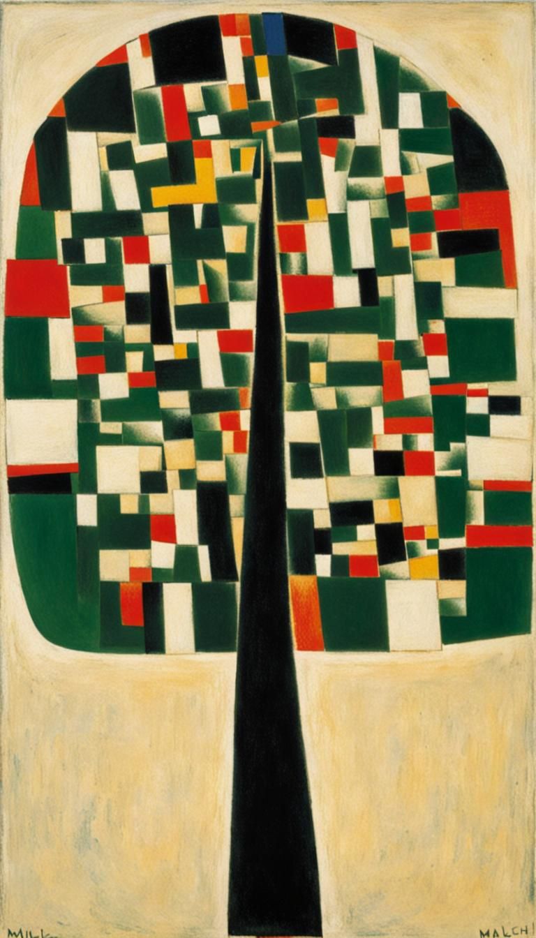 Geometric Tree in Suprematism Style