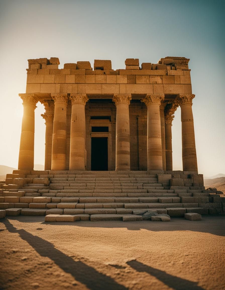 Tomb of Cyrus the Great in Golden Hour Glow