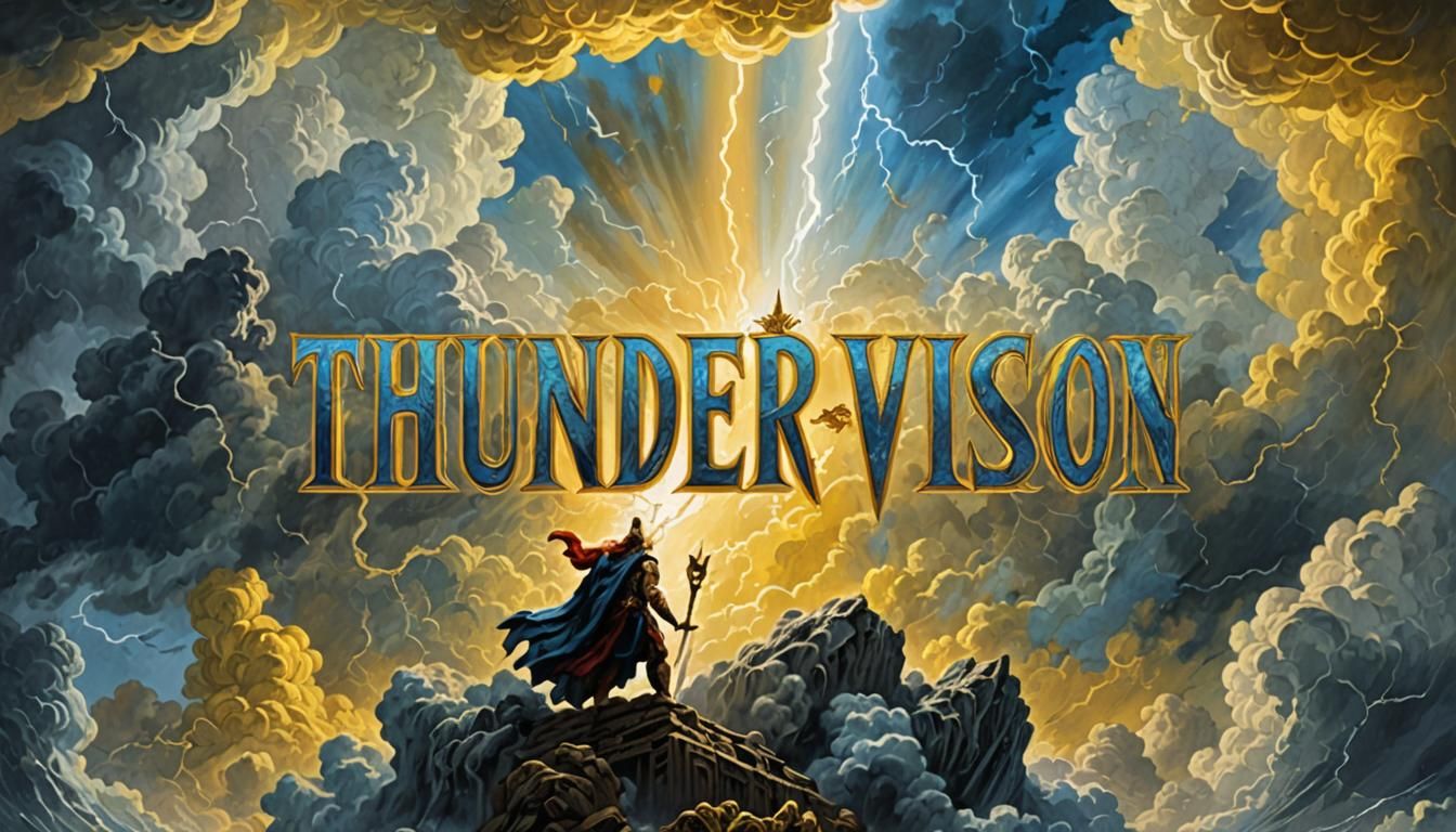 Thundervision Logo with Gods in Clouds