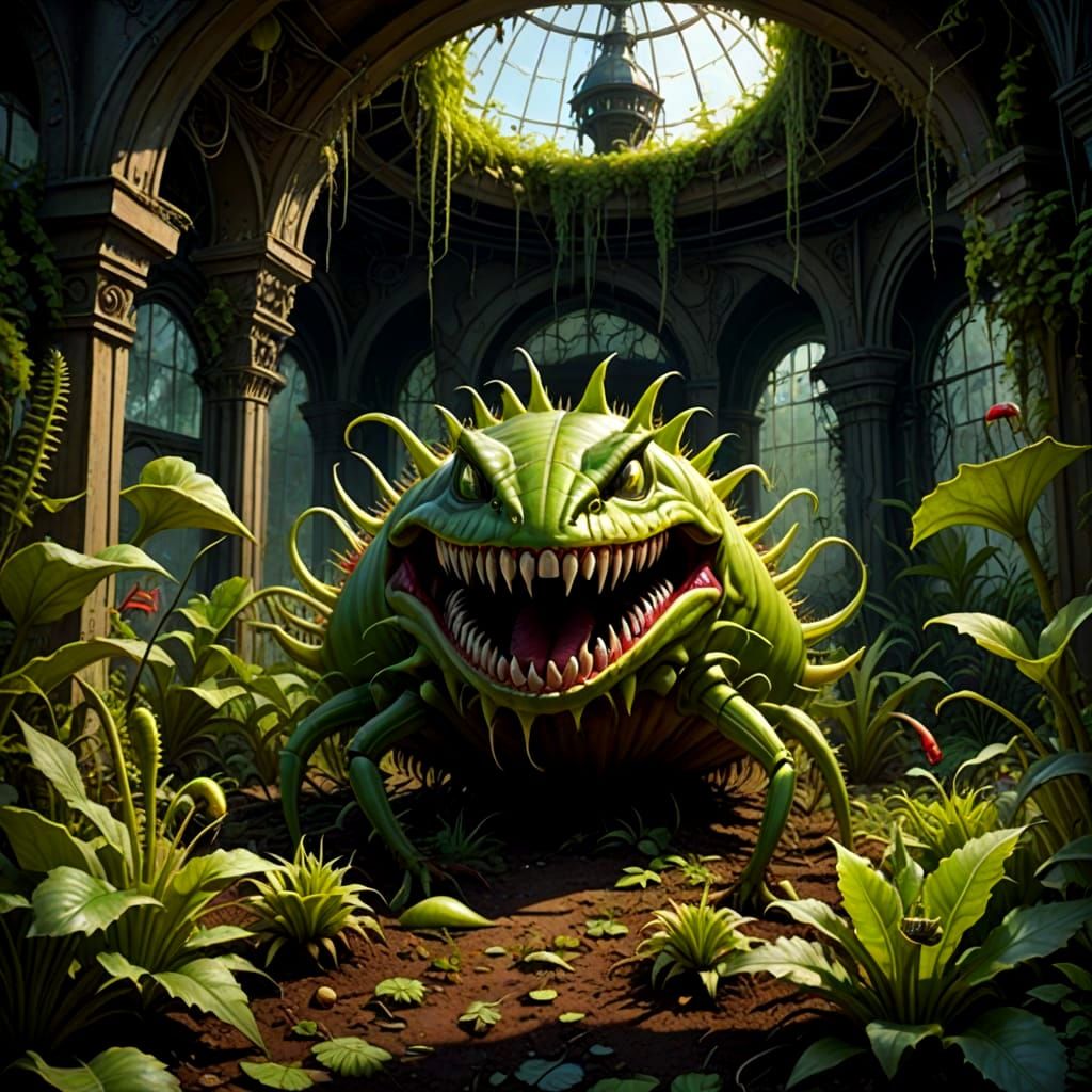 Creepy Garden Dominated by Giant Venus Flytraps