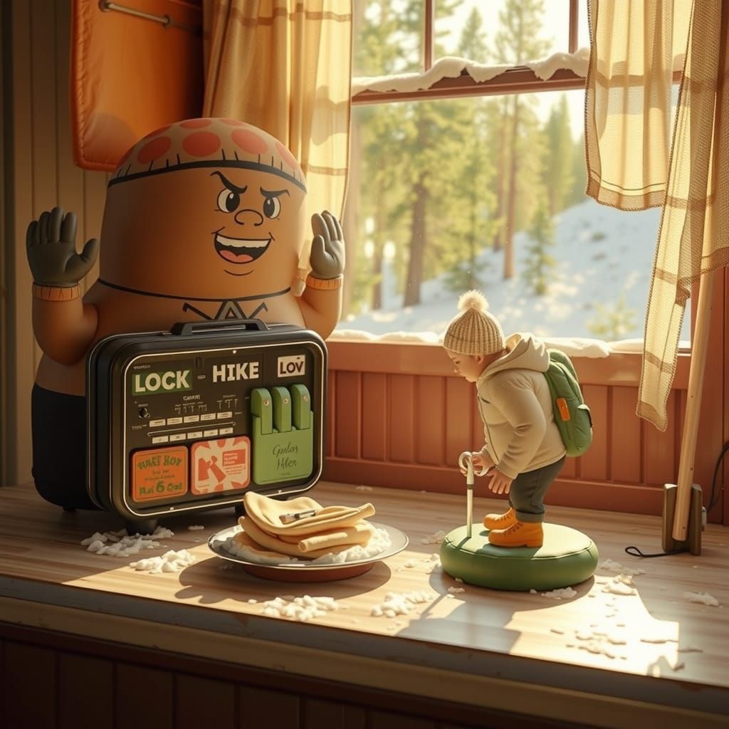 Giant Mushroom Vinyl Figure Faces Grizzly Bear