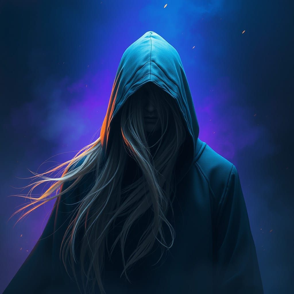 Mysterious Figure in Ethereal Landscape