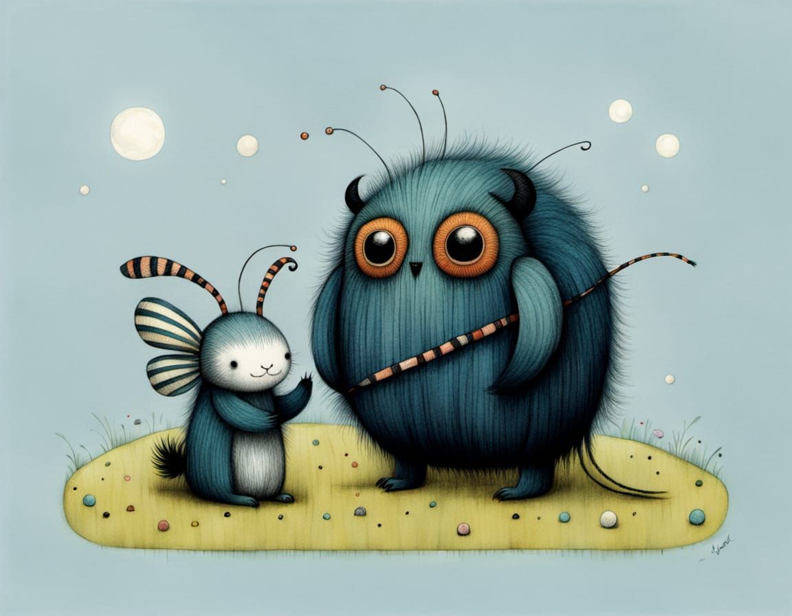 Adorable Fantasy Creature Illustration