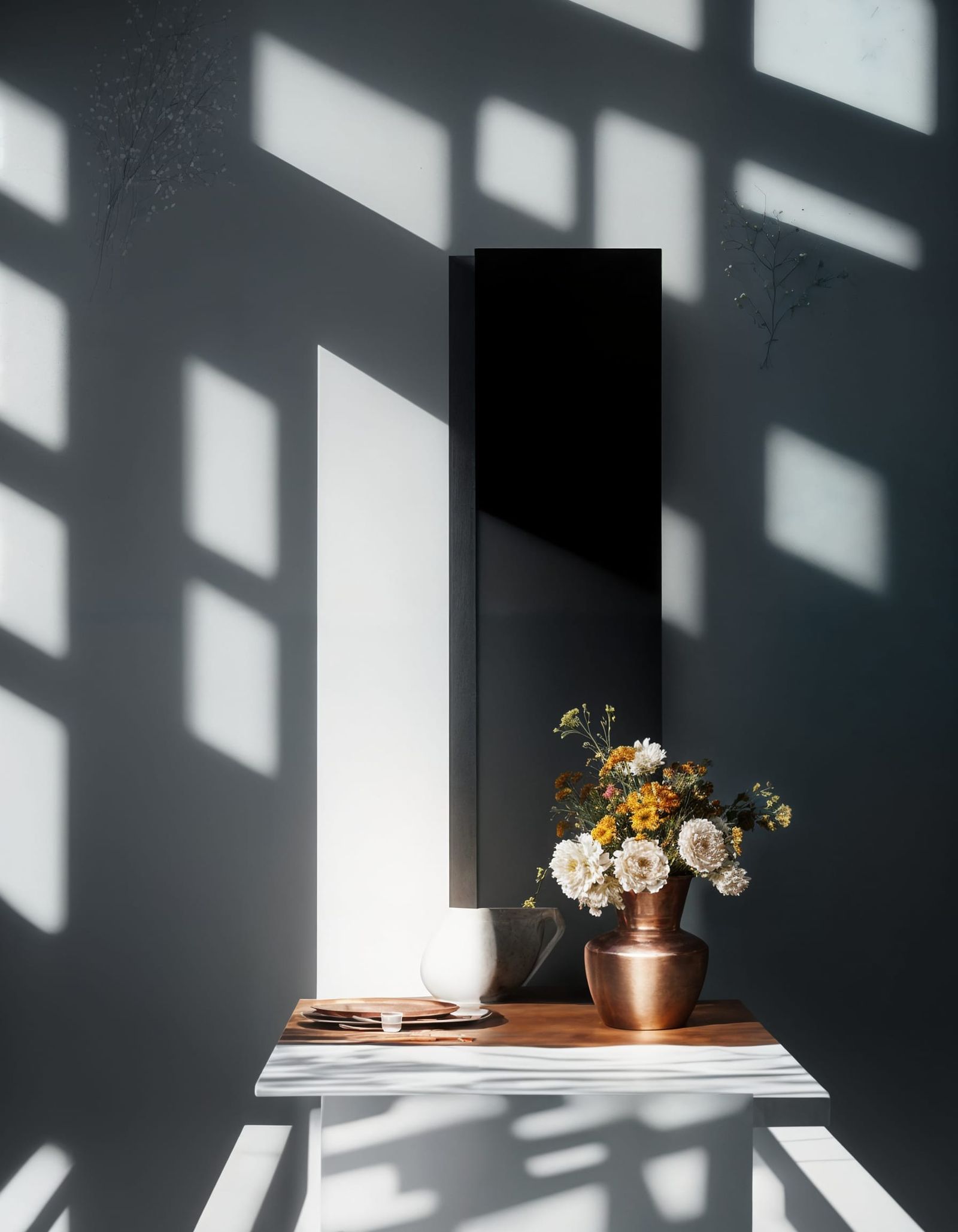 Table with Flowers in God Rays, Pollock-Vermeer Style