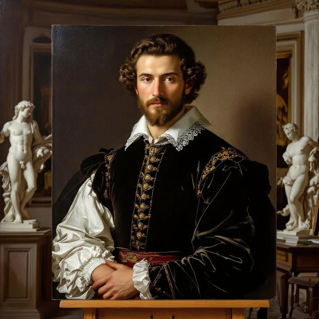 Renaissance Portrait of Tommaso dei Cavalieri in Michelangel...