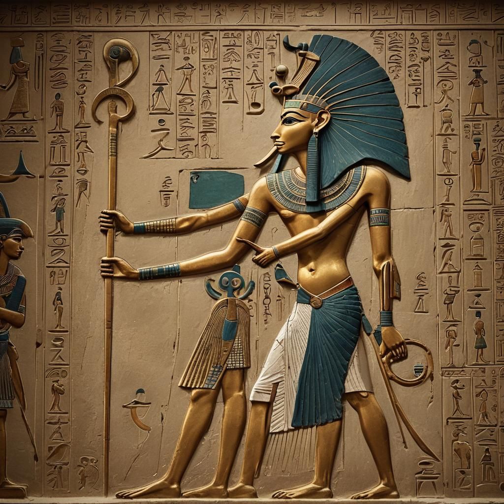 Thoth Protects Isis: Ancient Egyptian Mystical Realism