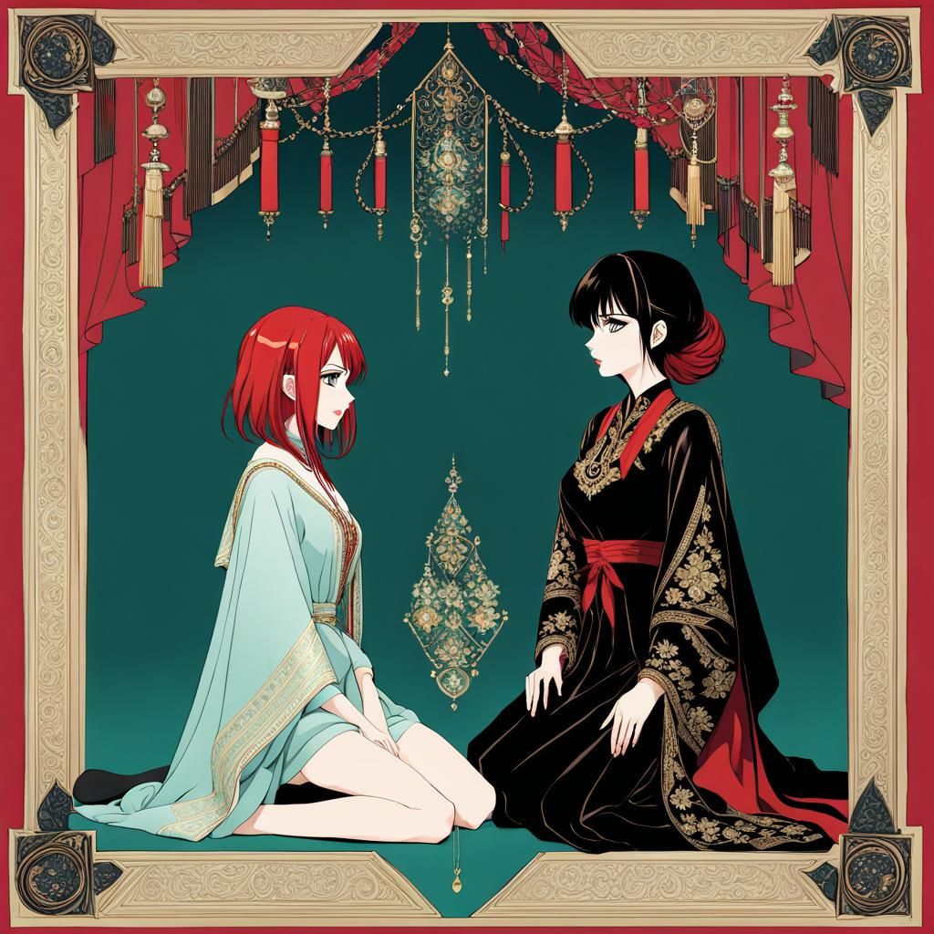 Anime Women with Contrasting Hair Colors