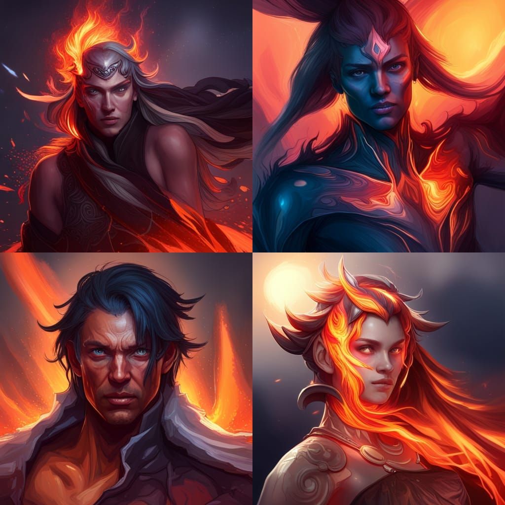 Volcano Eruption Portrait in Hyperdetailed Style